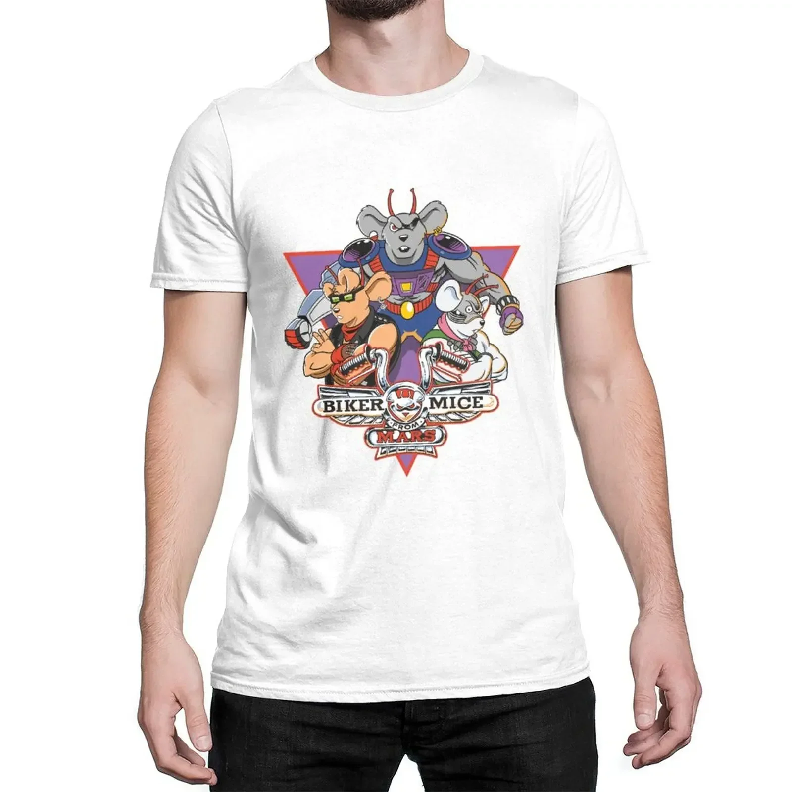 Unique Biker T Shirt 100% Cotton Tee Biker Mice From Mars Bikermice Streetsharks Street Sharks USA Size Heavyweight Fashion Man