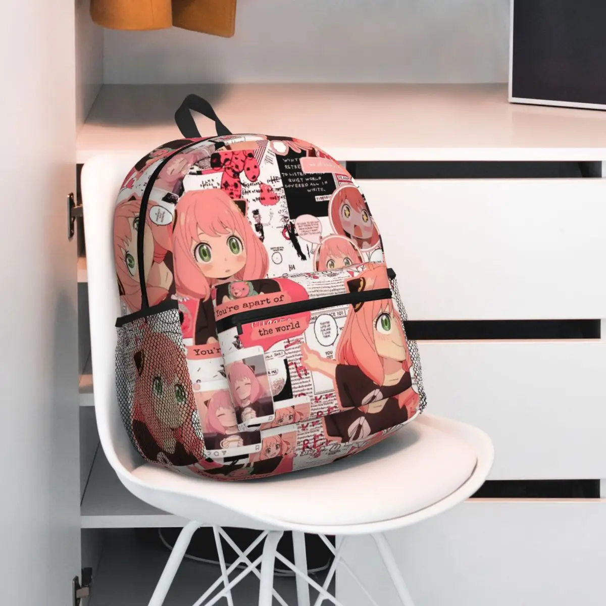 Anime Spy X Family Anya Forger Student Backpack School Bag Hiking Travel Daypack for Boys Girls Fashion Bookbag Shoulder Bags