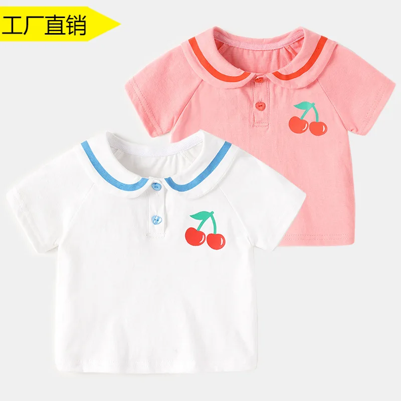 

2025 baby clothes doll collar short-sleeved T-shirt summer clothes children's boys and babies half-sleeved children's bottoming