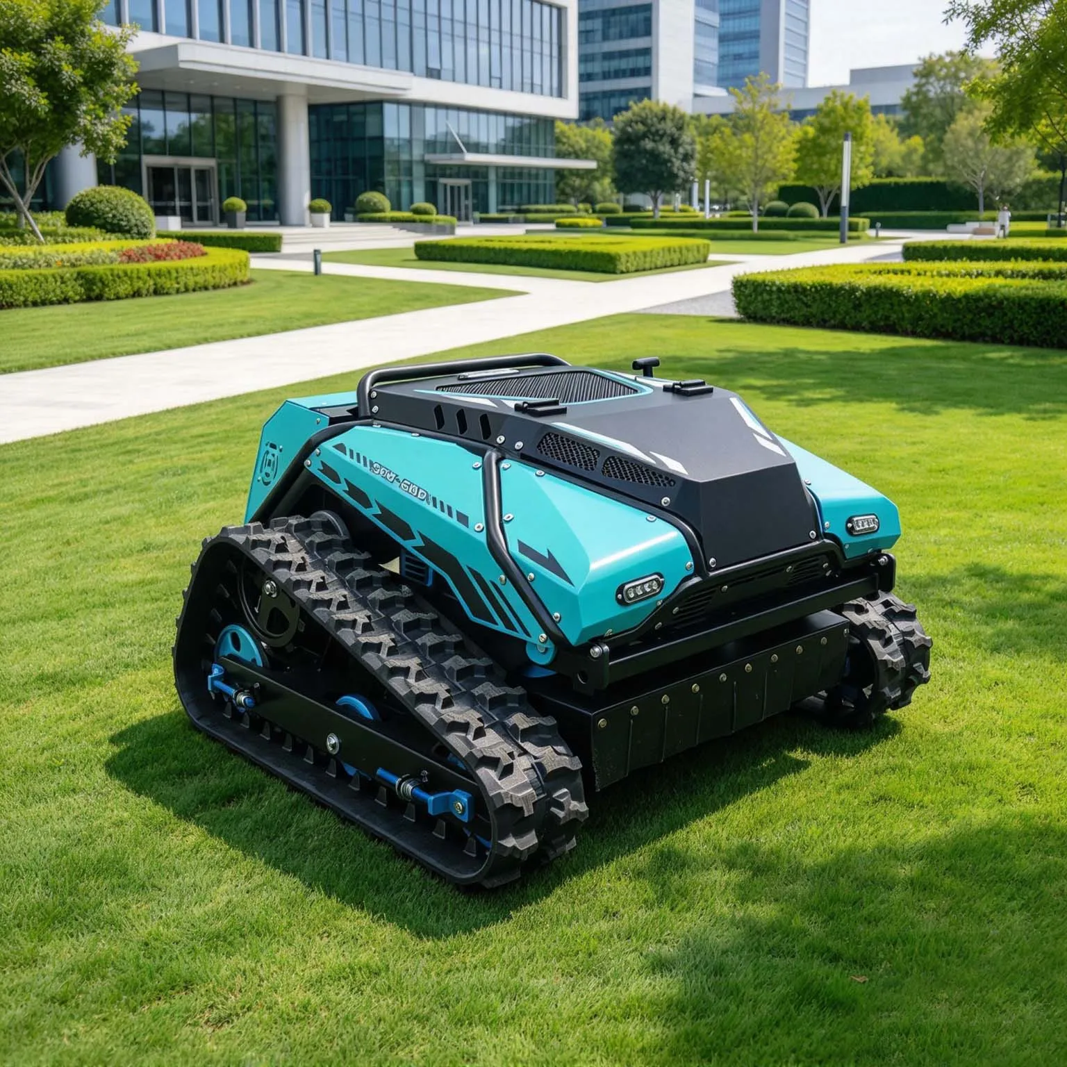 SAAO SAG-600 Compact Remote Control Tracked Slope Mower with Front and Rear Steel Chain Guards for Vineyards