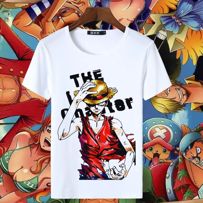 

ONE PIECE Clothes Short Sleeves, Cartoon Anime Peripheral T-Shirts Men's and Women's Trends Luffy Sauron Half Sleeves Summer