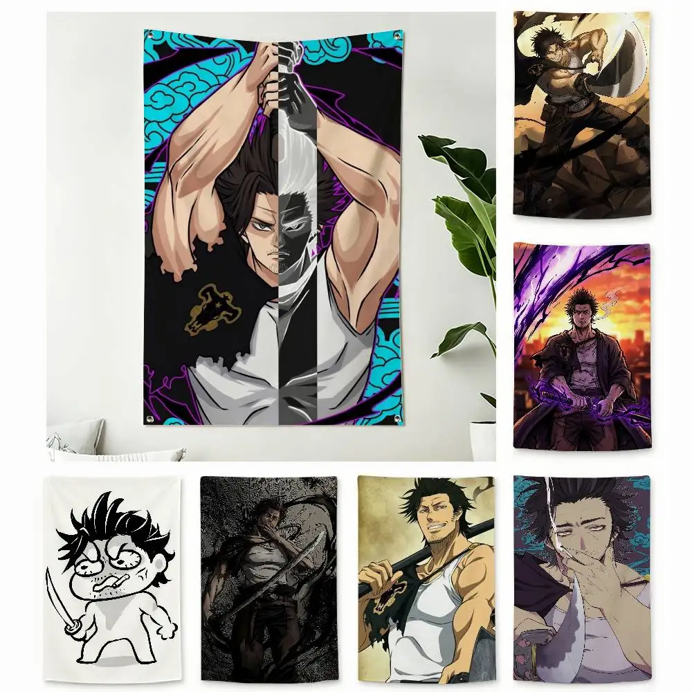 Y-Yami Sukehiro Anime Black Clover Home Decor Vertical Flags Indoor Outdoor Hanging Decor for Bedroom