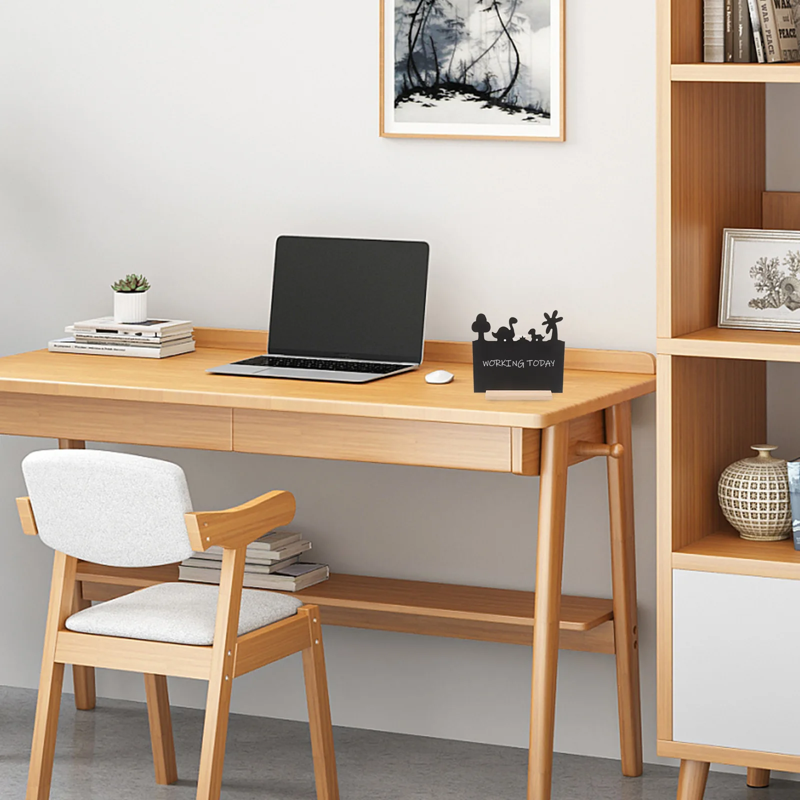 Wooden Chalkboard Sign Tabletop Base Support Desk Chalkboard Sign for Home Office Party Wedding Reusable Erasable