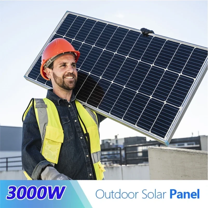 3000W/2000W/1000W High-Efficiency Solar Panel Kit - 18V Portable Power Bank for Outdoor Camping & Home Backup Power