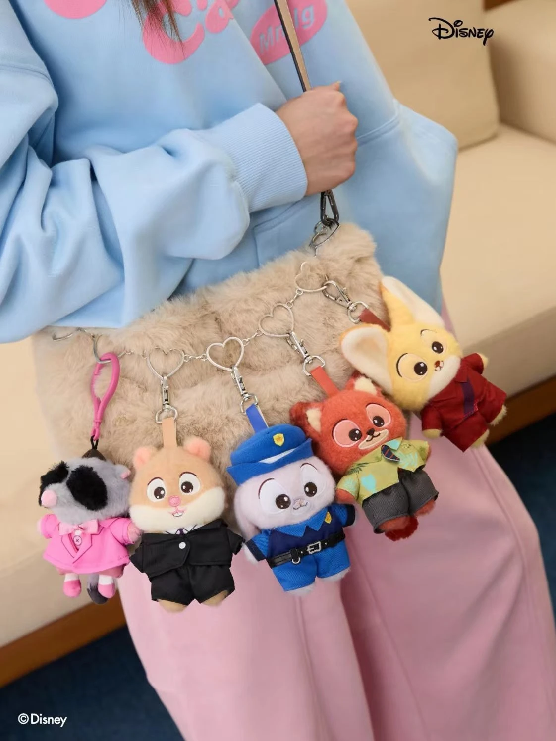

Disney Zootopia Characters Plush Keychain - Soft Cute Animal Keyring Gift for Kids, Stuffed Animal Collectible for Fans