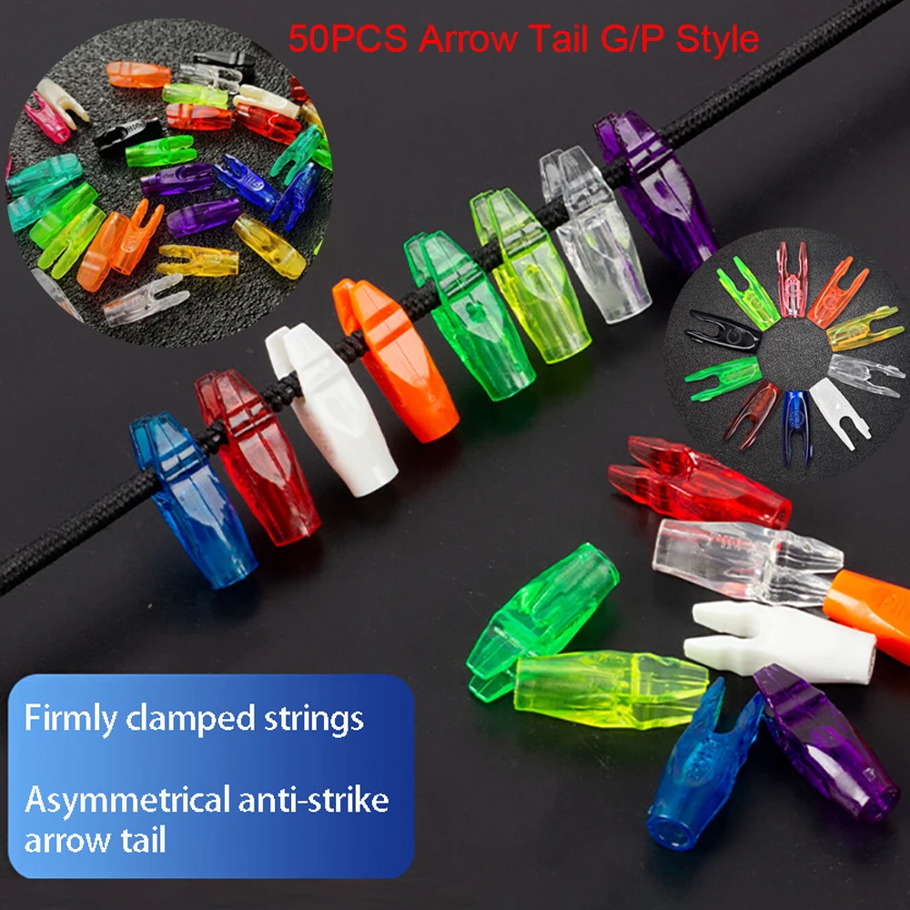 50PK Nocks de tir à l'arc G-tail P NOCK, queues en plastique anti-impact, universels 4.2 6.2, accessoire pour flèches, en stock
