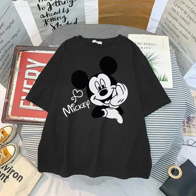 Boys Girls Minnie Mickey Mouse Shirt Kids Streetwear Short Sleeve Children\'s Tshirts Boys Girls Clothing T-shirt Tops Teen 3-14y