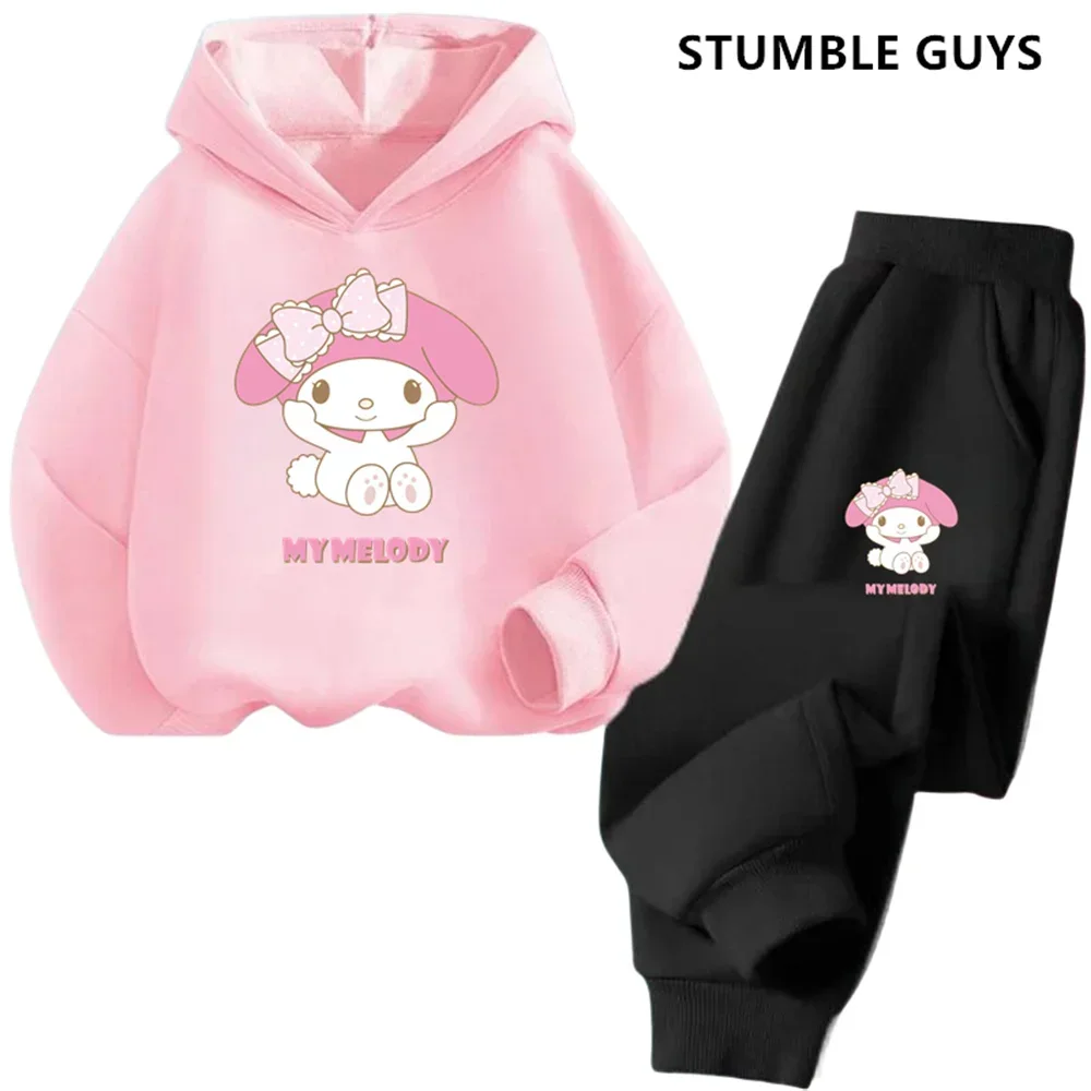 Children's Top Spring Autumn Cartoon Printed Graffiti Cute Wind Sanrio Hoodie Set My Melody Children's Clothing Girls Sweatshirt