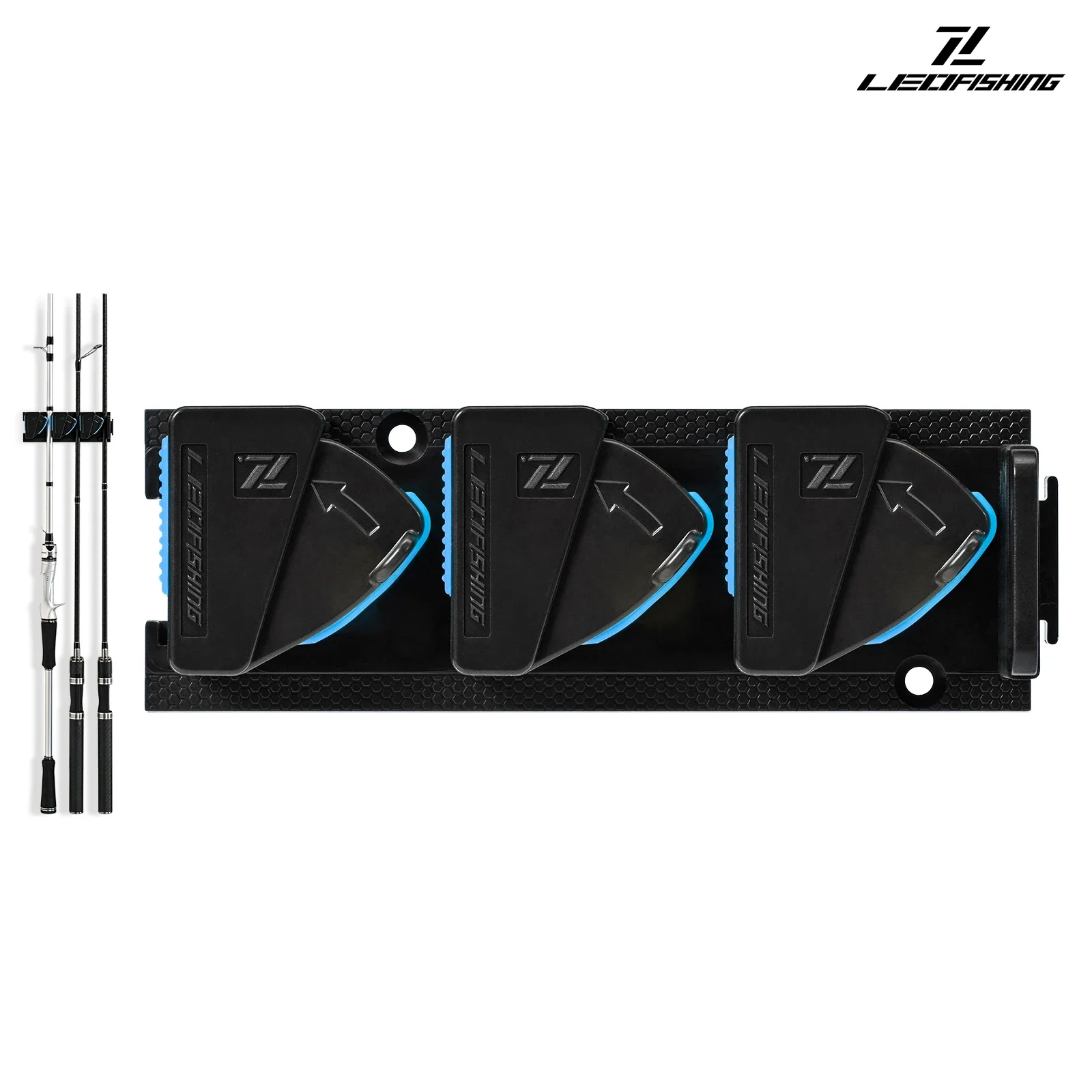 

LEOFISHING DIY Fishing Rod Holder Mini Size Wall Mounted Display Rack Expandable Splicing3 Rods Holder Fish Equipment