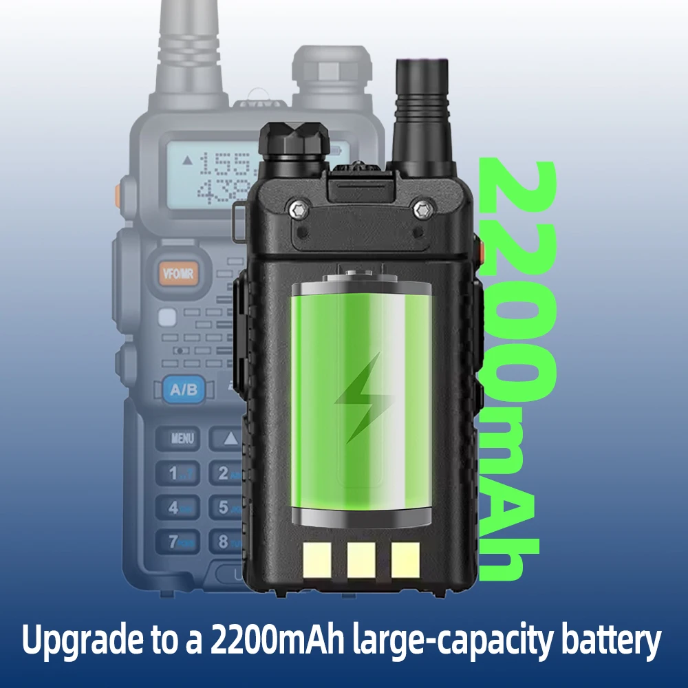 1/2PCS BaoFeng UV-5R Upgraded version Walkie Talkie 2200mAh Dual Band Long Range 128 CH Portable Handheld UV 5R Ham Two Way Radi