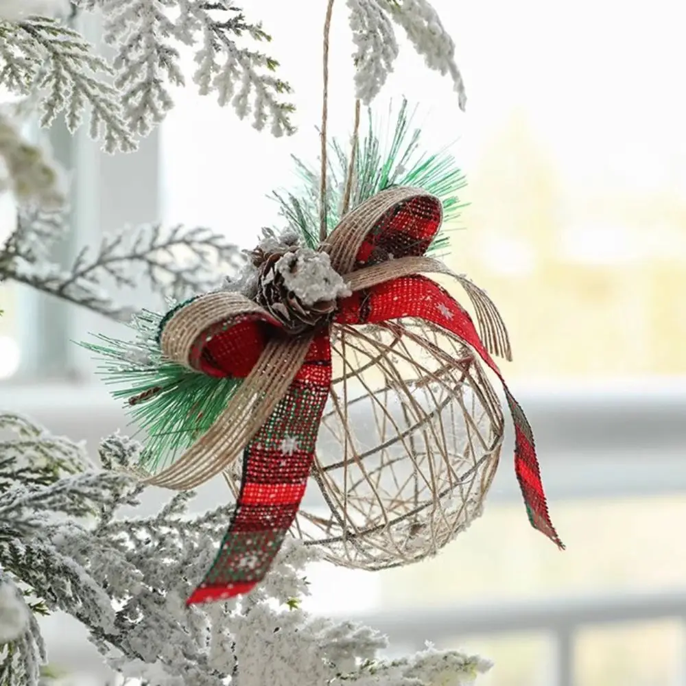 Crafts Iron Christmas Ball 8cm Delicate Christmas Tree Pendant Creative Waterproof Hollow Ball Hanging Ornament Holiday