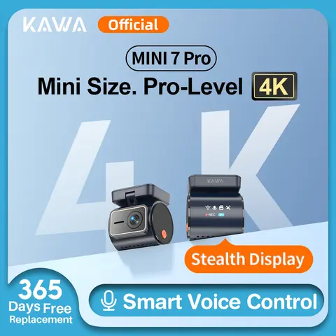 KAWA 4K Front Dash cam MINI 7 Pro,WiFi Car Camera with APP/Voice Control/WIFI6/GPS, AUTO Video Recorder,Dashcam,HDR,Dash camera