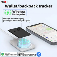 RSH Smart Ultra-thin Mini GPS Locator Tracking Device Wireless Rechargable Location Wallet Tracker Card Works with Apple Find My