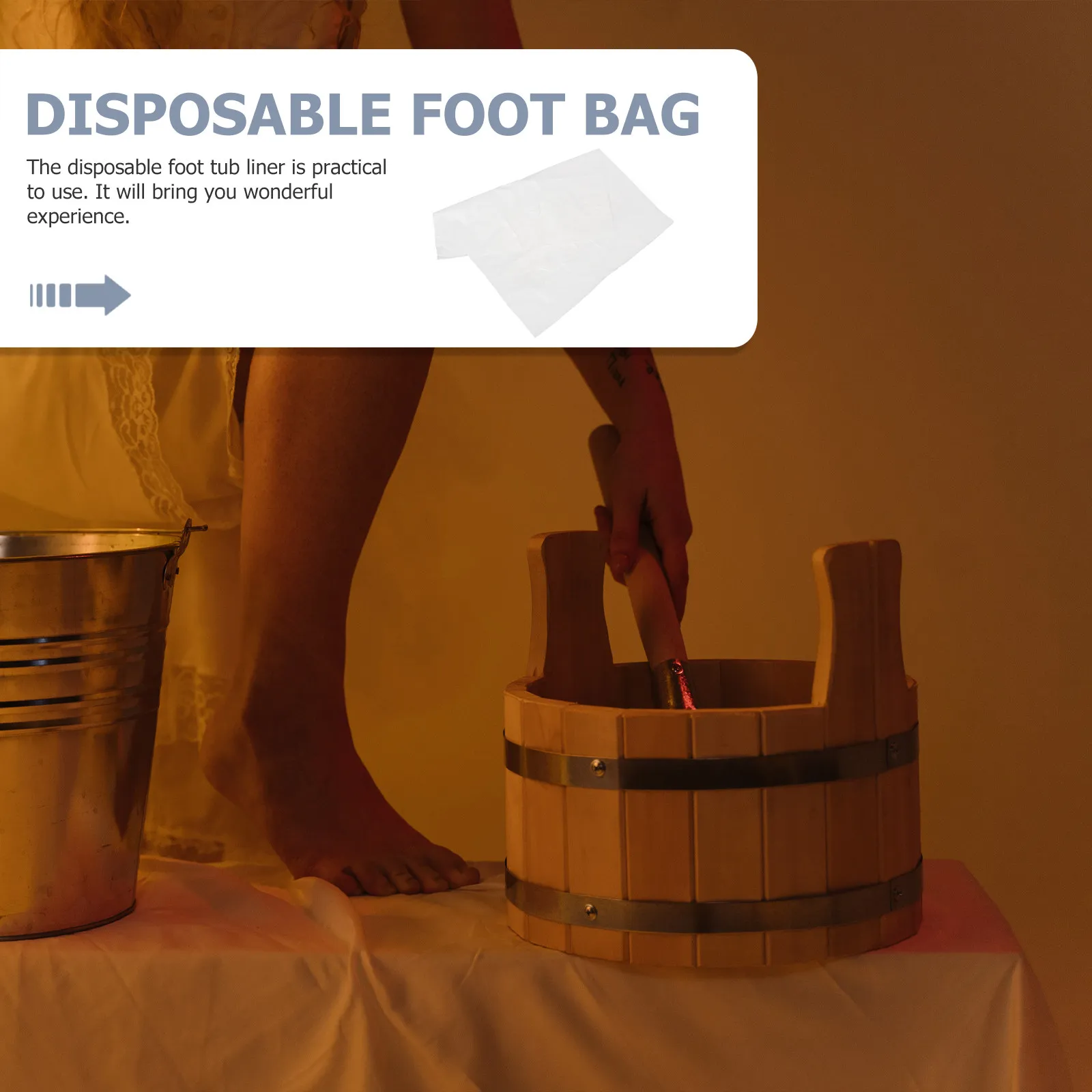 80Pcs Disposable Foot Bath Liner Bags Heavy-Duty Plastic Pedicure Liners for Foot Soak Pouch Wooden Barrel Bath Bags Salon
