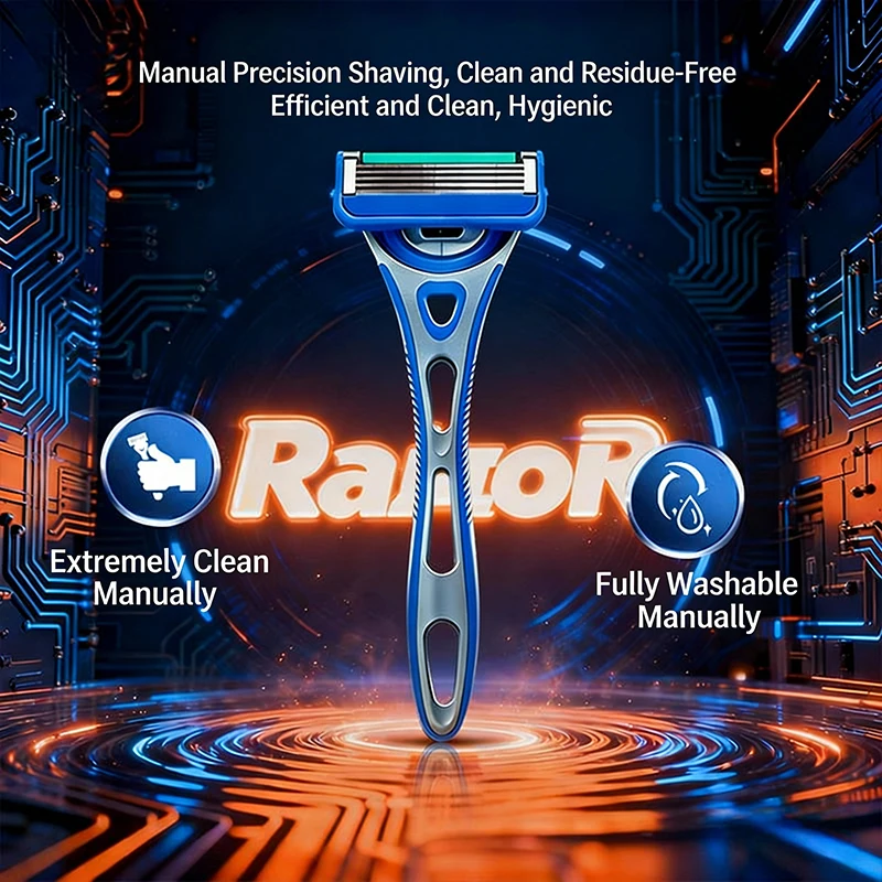 

Мужская ручная бритва Blue Multi-Pack, 5-слойные лезвия, импортированные из Германии, нескользящая ручка из АБС-пластика для ежедневного использования