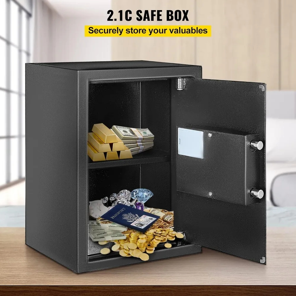 Accesso alle impronte digitali Cassaforte digitale in acciaio da 2,1 piedi cubi per riporre contanti e oggetti di valore