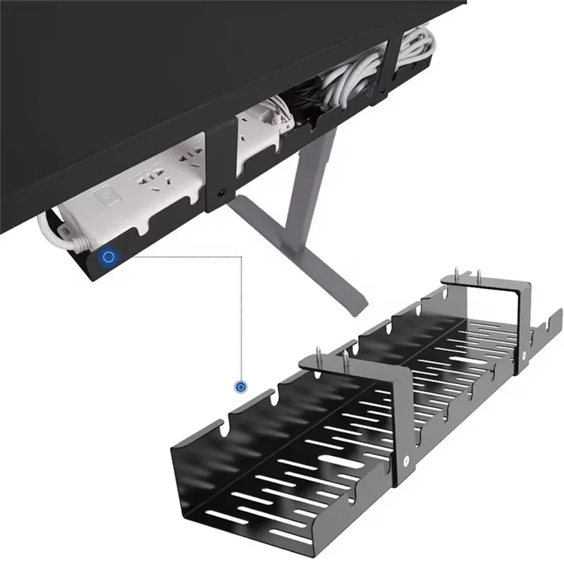 A76X-metaaldraad opbergtafel Desktop draagbaar beugelframe onderhoek kabelbeheer lade inzetstuk metalen armatuur
