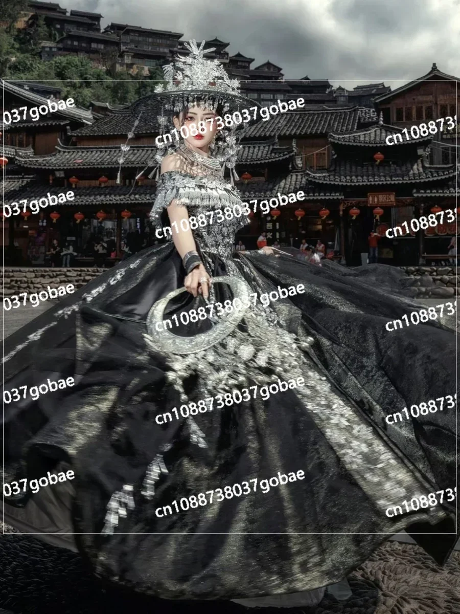 Miao Jiang Miao Princess Minority Girl Miao Jiang Studio Ethnic Stage Dance Performance Photography Costumes Travel Photography