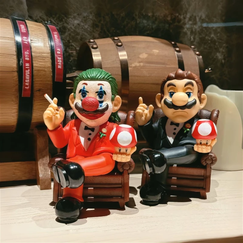 

Cool Anime Mario Game Figures GK Godfather Mario Maurer Action Figures Statue Ornaments PVC Model Collection Periphery Toy Gifts