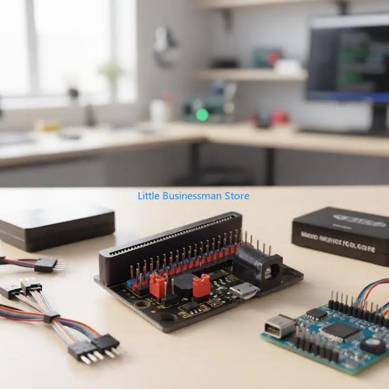 Microsbit Bit Enhanced Study Board mit flexiblem Stromzugang, organisierter Verdrahtungsanordnung und Kommunikationskontakten – Detail 10