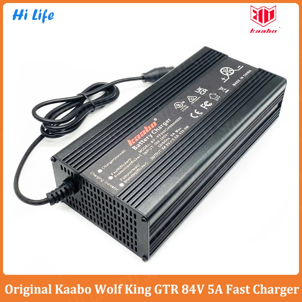 Original 84V 5A Fast Charger for Kaabo King GTR 72V 35Ah E-Scooter Input 100-240V 84V 5A Fast Charger for Kaabo GTR Scooter