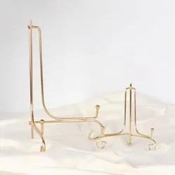 Golden Iron Versatile Display Stand for Craft Clock Holder Picture Frame Art Pedestal Storage Rack Nordic Home Decor Organizer
