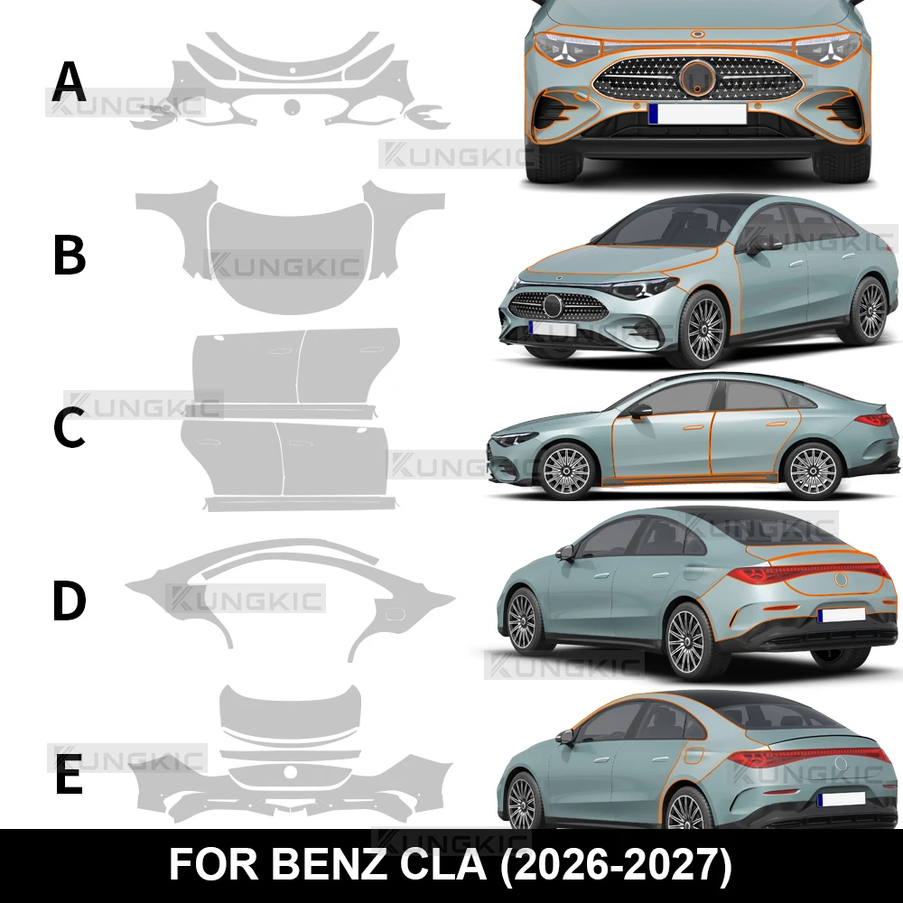 

For Mercedes Benz CLA 2026 2027 TPU Car Paint Protection Film TPU Pre-cut Anti-scratch Transparent Body Bra Sticker Accessories