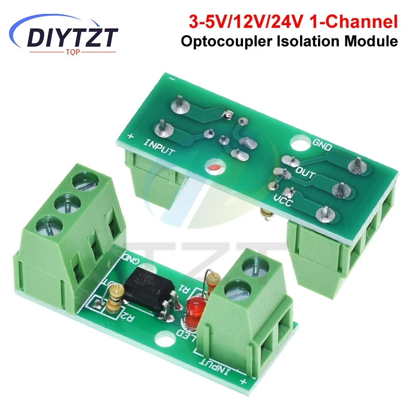 1 Channel Way Optocoupler Isolation Module PC817 3V-5V 12V 24V Photoelectric Isolator Rail Holder PLC Drive Motor Board