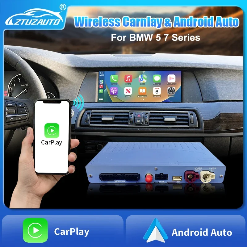 Retrofit Kit Wireless Carplay For BMW 5 7 Series CIC/NBT/EVO System Android Auto AfterMarket camera Factory camera Multifunction