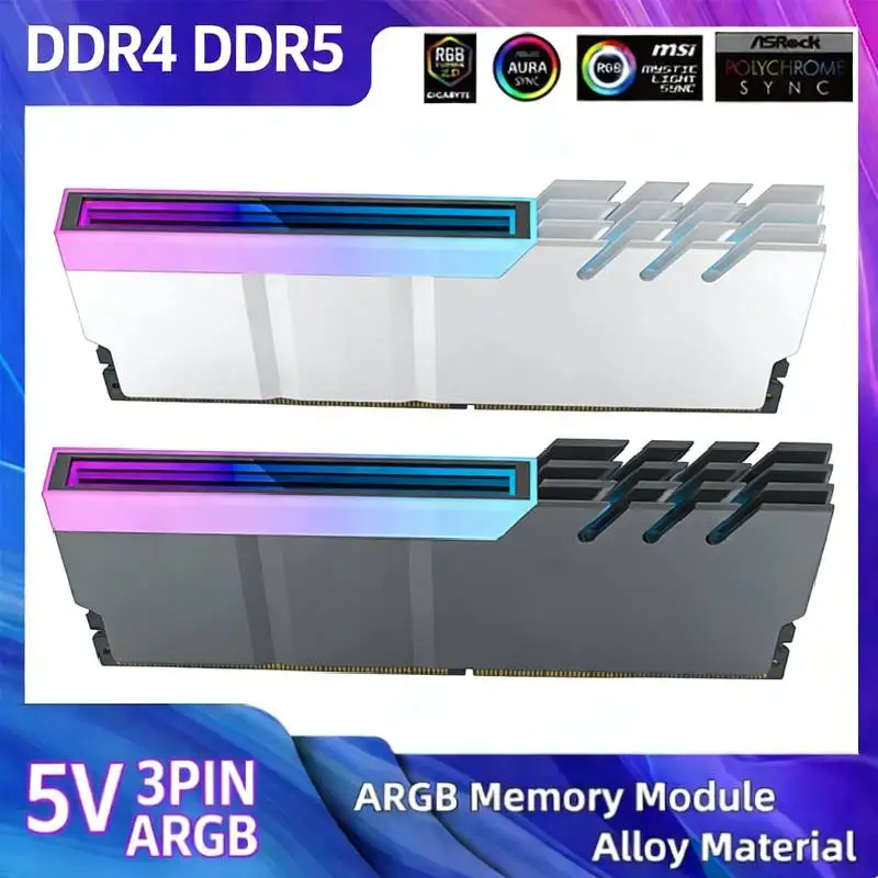 

Радиатор для памяти ПК, охлаждающий вентилятор для оперативной памяти 5V 3-PIN ARGB AURA Sync, алюминиевый сплав, для настольных компьютеров, памяти DDR4 DDR5