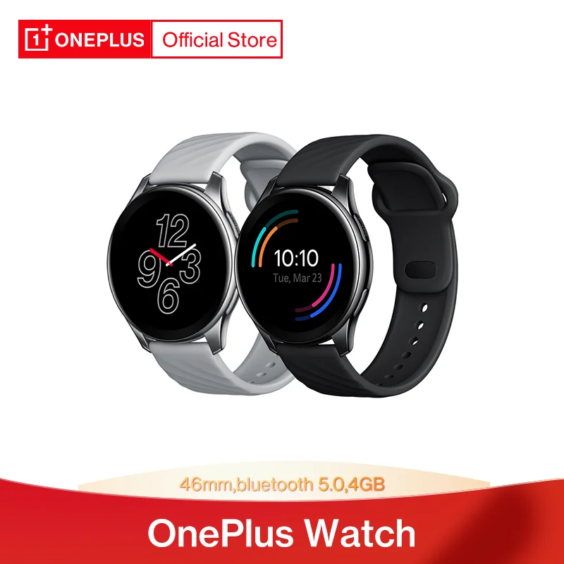 Global Version OnePlus Watch 4GB 46mm Smart Watch Sleep Blood Oxygen Up to 14 days BT5.0 IP68 For OnePlus 9 Pro OnePlus Official