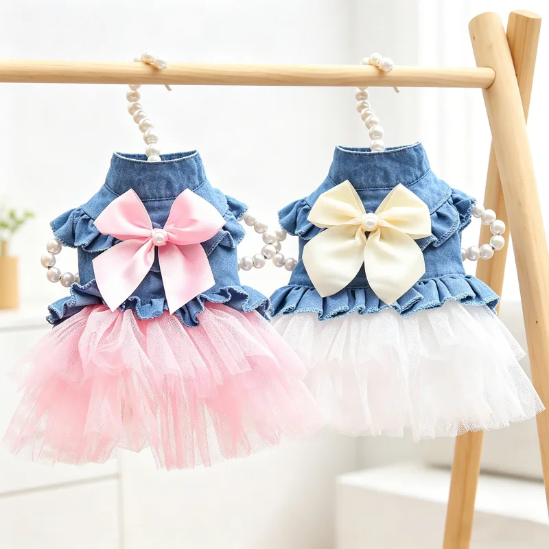 Vestido de tul verano para perros y gatos con lazo - estilo princesa - imagen 5