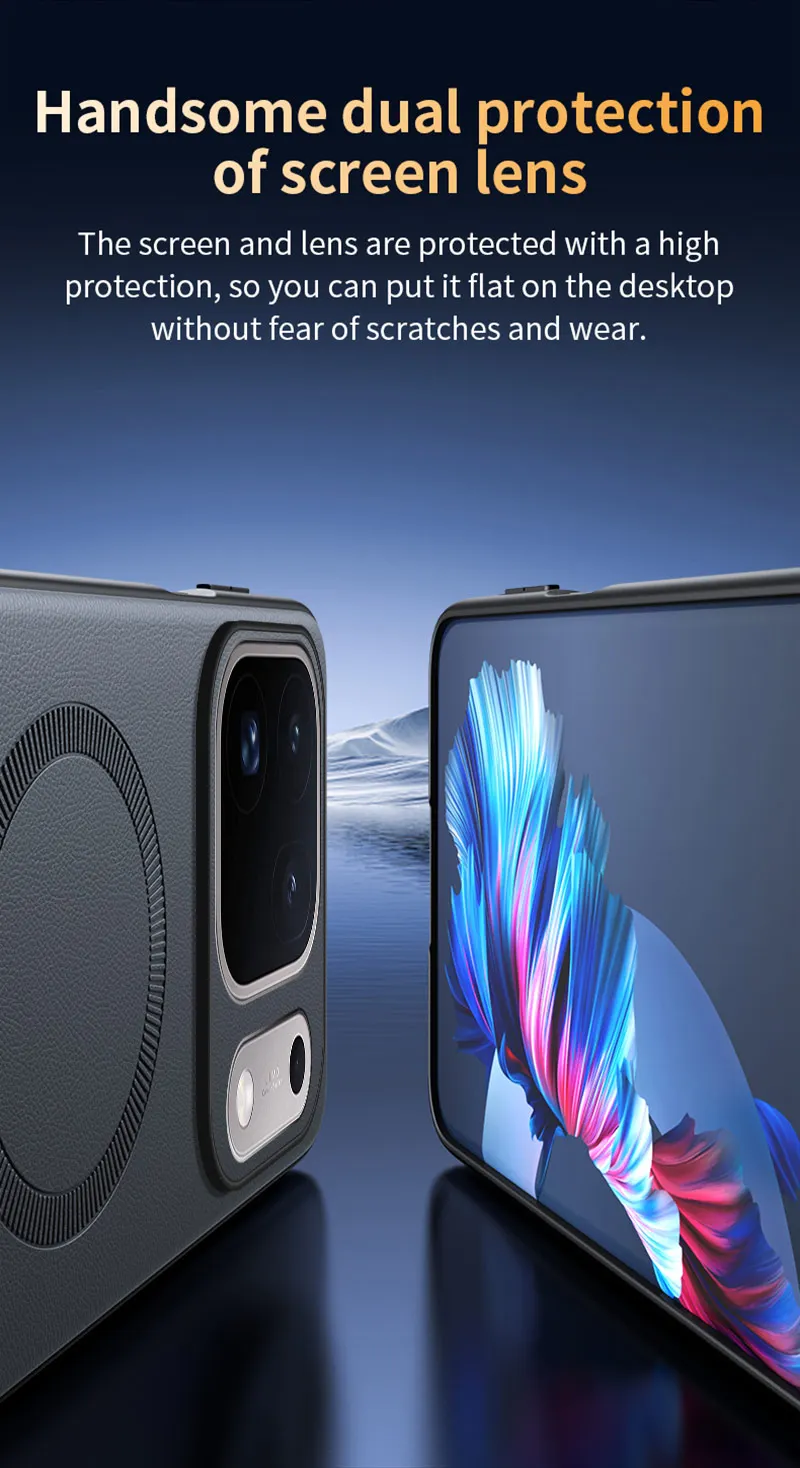 Für OPPO Find X10 Pro Max: Magnetische Schutzhülle aus Leder, Anti-Fingerabdruck, rutschfest, aus PC+TPU. – Detail 16