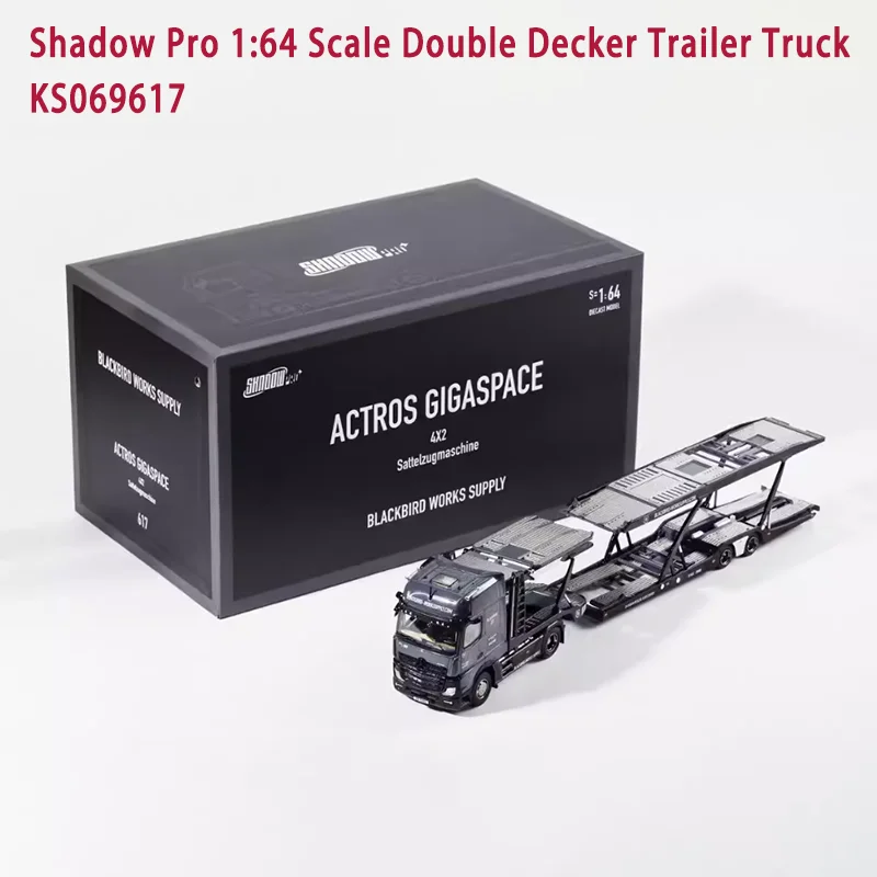 

Shadow Pro Diecast 1:64 Scale Double Decker Trailer Truck Alloy Car Model Collectibles Souvenirs Boy Toys Gifts Static Ornaments