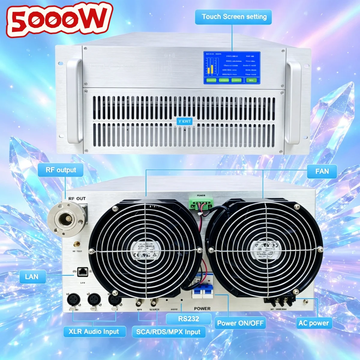 Community YXHT-2, 5KW(5000W) FM Transmitter, Scenic Spot Broadcast, Full Band FM, Forced Air Cooling, OEM Service