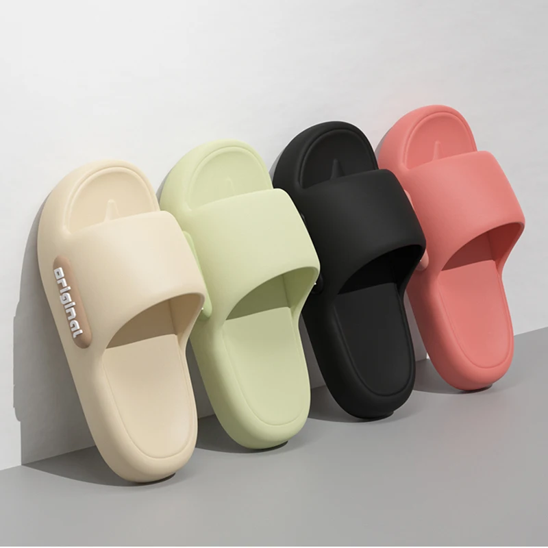 Dicke Plateau-EVA-Slipper für Damen 2026 Frühling Sommer Rutschfeste Strand-Flip-Flops Damen Komfort Weiche Sohle Indoor Cloud-Slipper – Detail 2