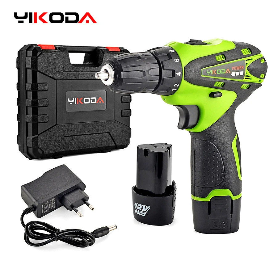 YIKODA 12V 16,8 V 21V Akku-bohrschrauber Elektrische Schraubendreher Lithium-ionen Batterie Zwei-Geschwindigkeit DIY fahrer Power Tools