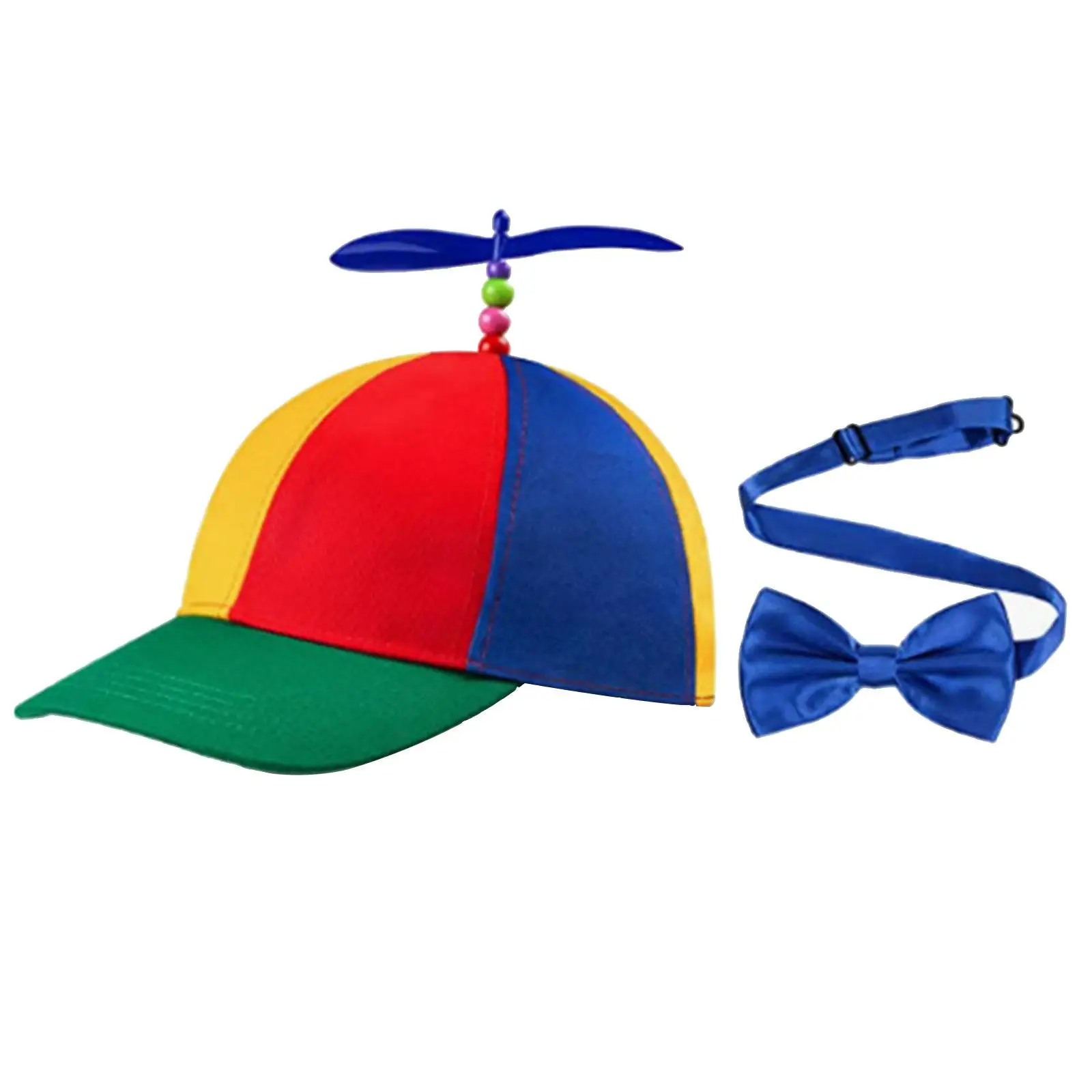 Propeller Ball Hat Party Hat Breathable Multicolor Rainbow Top Hat Helicopter Caps for Casual Camping Sports Travel Children