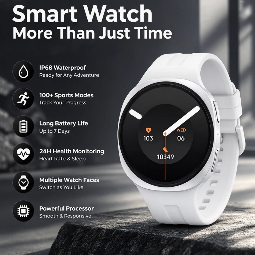 New Watch 9 Mini Smart Watch Large HD Display Fitness Tracker Sports Modes Heart Rate Health Monitoring IP68 Waterproof 2026