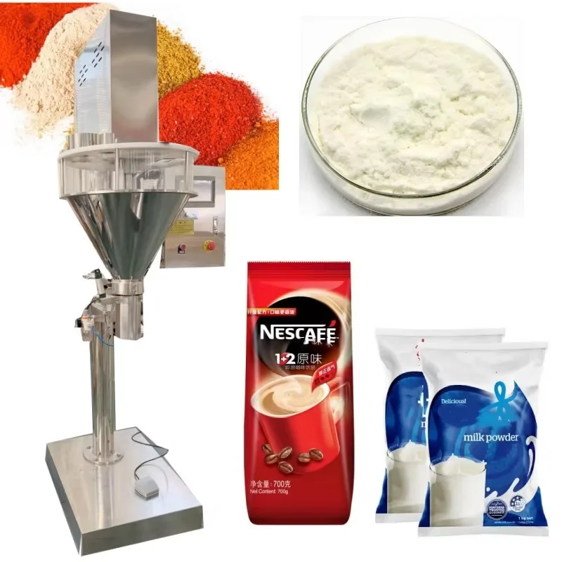 Powder filling machine, seasoning detergent filling machine, protein powder and milk food bottle powder filling machine