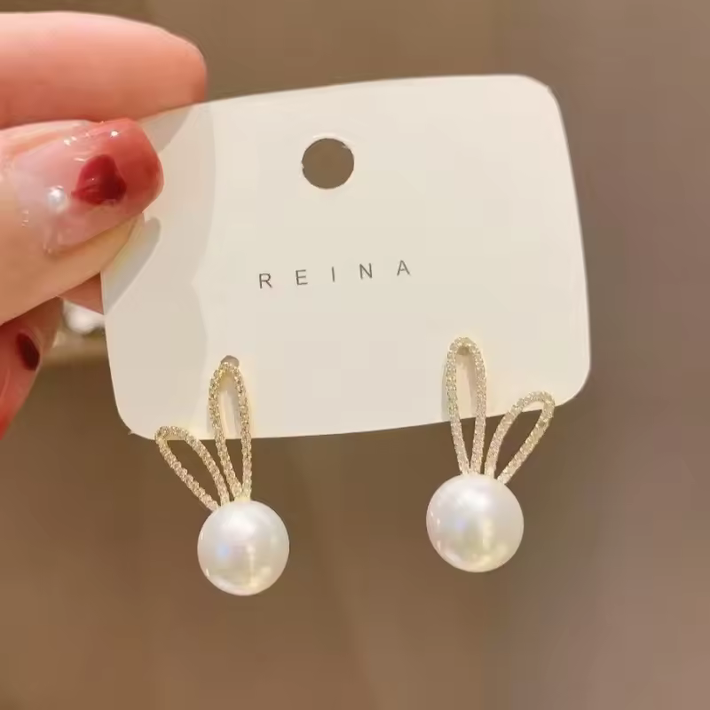Pure White Women's Dangle Earrings Blooming Flower Acrylic Enamel Butterfly Imitation Pearl Heart Hanging Earrings Elegant brinc - Image 4