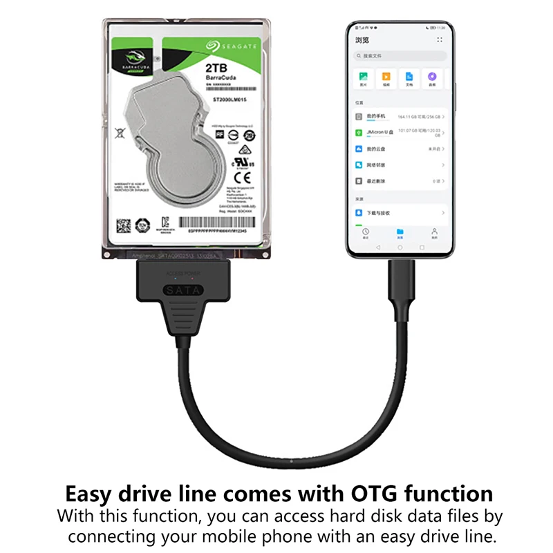 Адаптер SATA-USB 3,0 2,0/Type-C для внешнего жесткого диска 2,5/3,5 дюйма, SDD, жесткого диска, внешний разъем, линейный конвертер