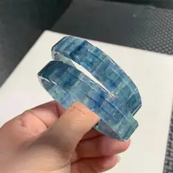 12MM Natural Kyanite Bangle Fashion Crystal Quartz Gemstone Jewelry Reiki Healing Fengshui Gift For Women 1PCS