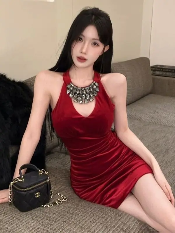 

Сексуальное бархатное облегающее платье Dr Faionable с высокой талией для молодых богатых девушек, модное ажурное платье подружки невесты