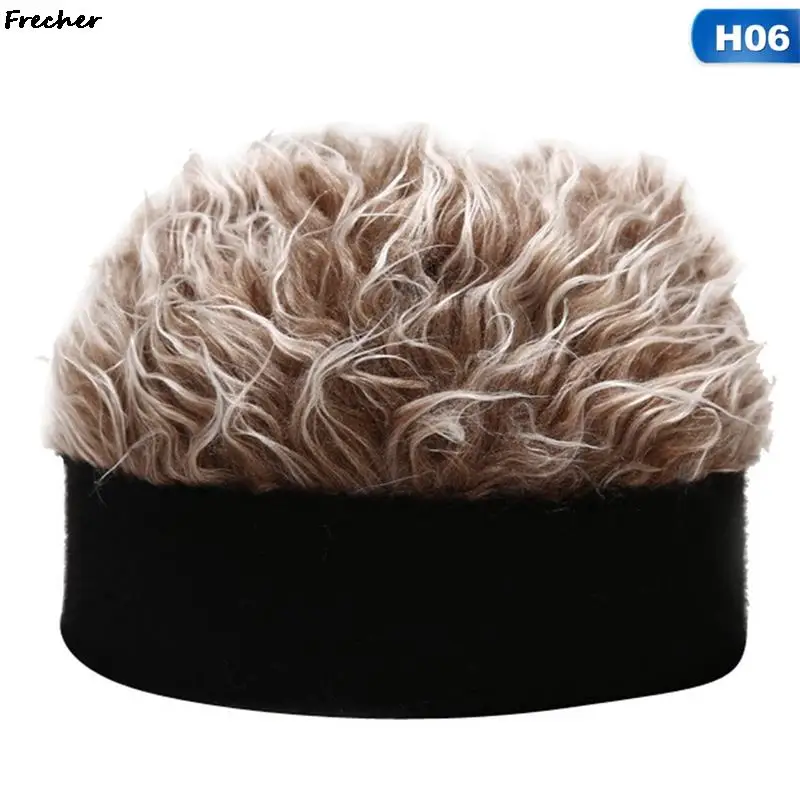 2022 Fashion Men Women Unisex Sunshade Golf Cap Beanie Outdoor Sports Fake Flair Hair Sun Visor Hat with Spiked Hairs Wig Peaked