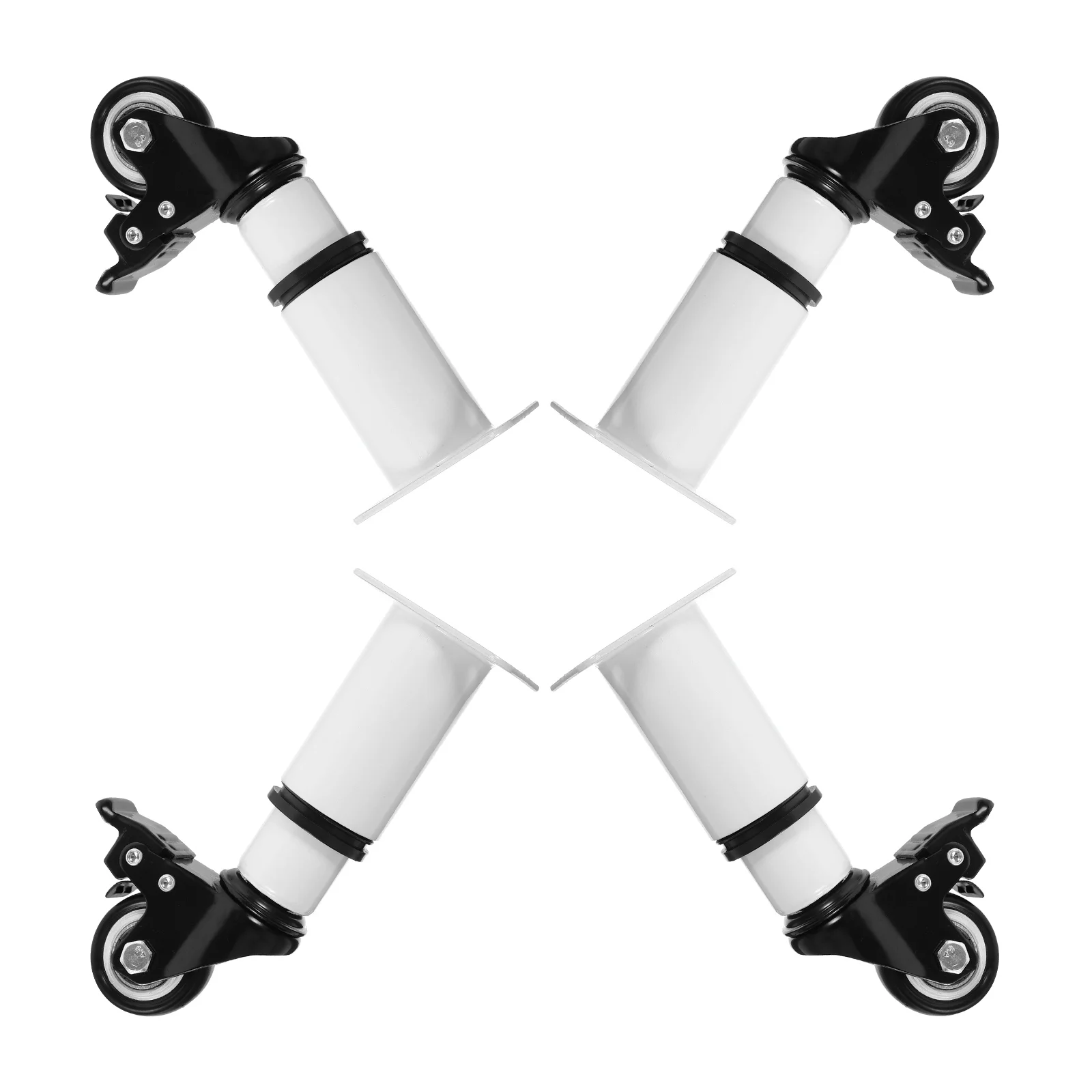 4-teiliger Nachttisch, verstellbare Möbelbeine, Couch, Büro, Räder, weiß