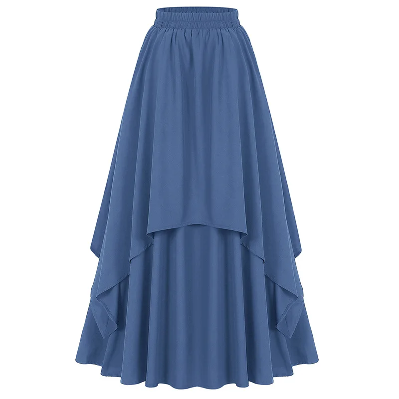 

Vintage Women's Skirt Elegant Asymmetric Midi Skirt Spring High Waist Slim Fit Flared Skirt for Women