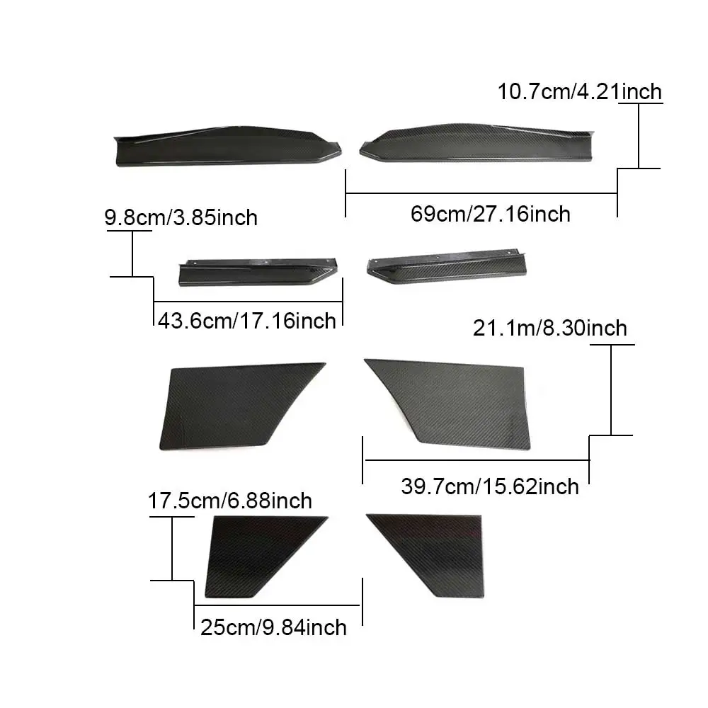 فاصل التنانير الجانبية 400Z من ألياف الكربون الجافة الحقيقية لتصميم مخصص 400Z RZ34 2023 #4