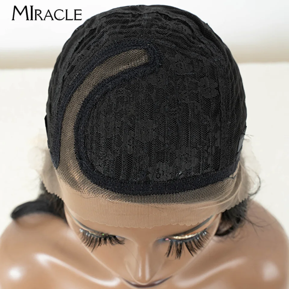 MIRACLE Synthetic Lace Front Wig for Women 24 Inch Side Part Lace Wig Body Wave Cosplay Wig Female Wavy Wig Heat Resistant