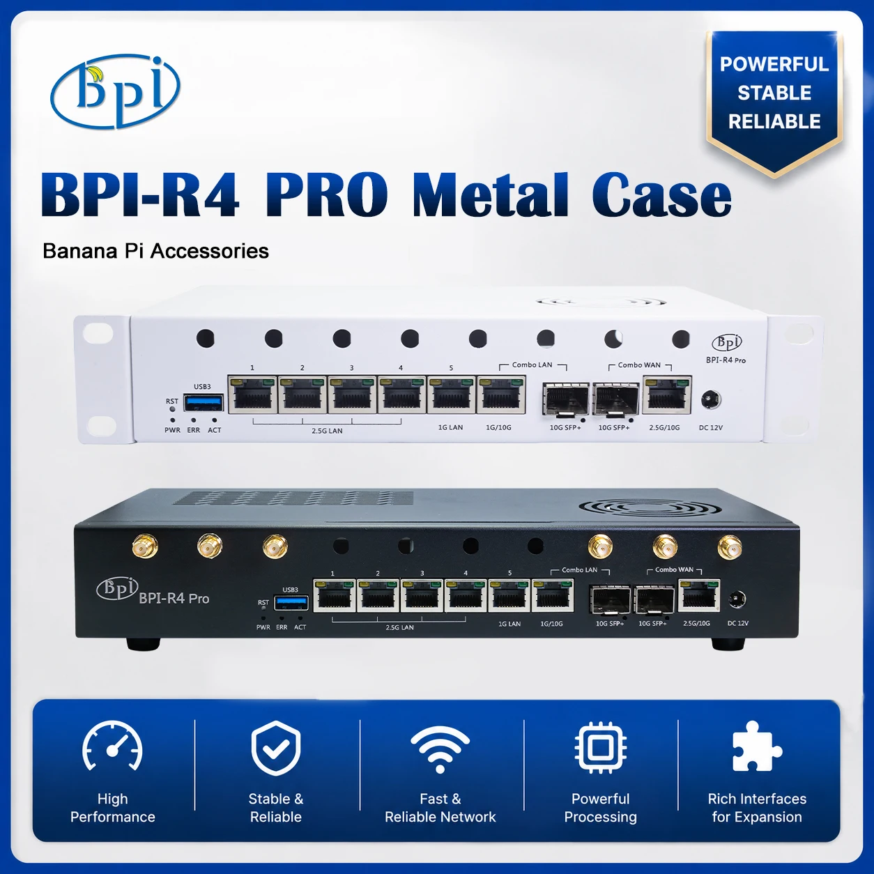 Banana Pi BPI-R4 PRO Metal Case Iron shell Compatible with BPI-R4 PRO Accessories